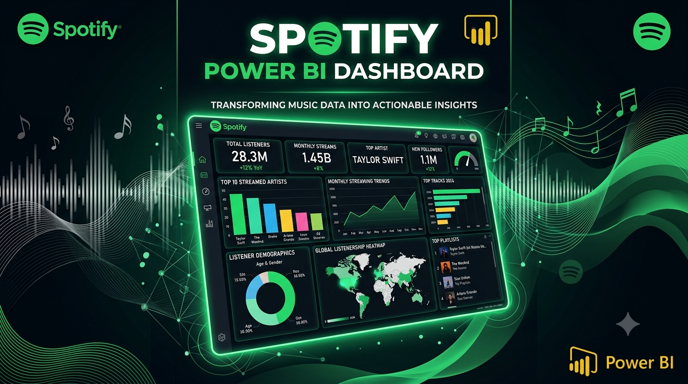 Spotify Power BI Dashboard project preview